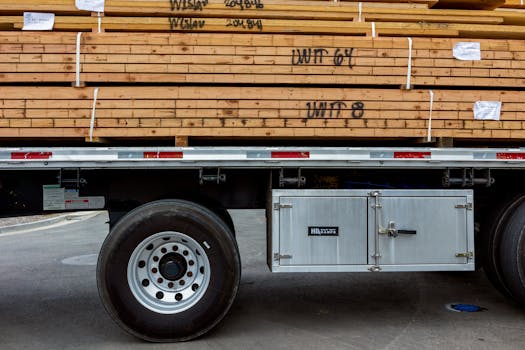 Transport flatbed de bois d'oeuvre — TJF Transports Jean-François